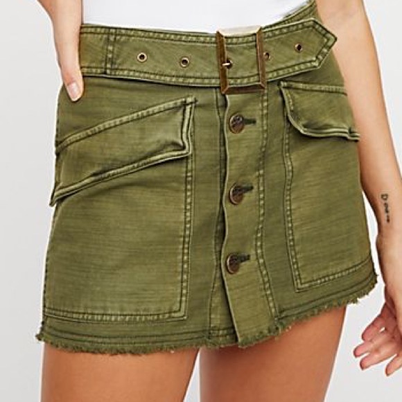 Free People Skirts Hanging On Tight Mini Skirt In Olive Poshmark